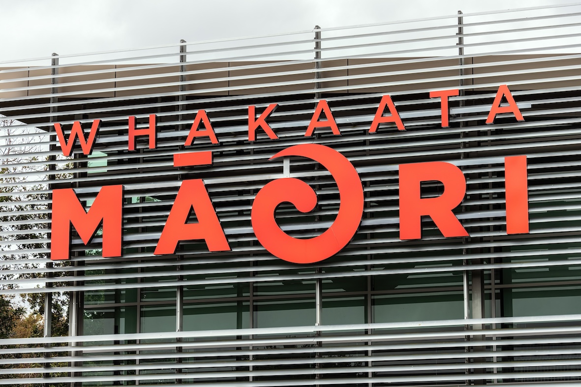 A sign on the outside of the building reads Whakaata Māori.